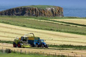 NFU is promoting a safe silage season, silage cutting in the UK countryside
