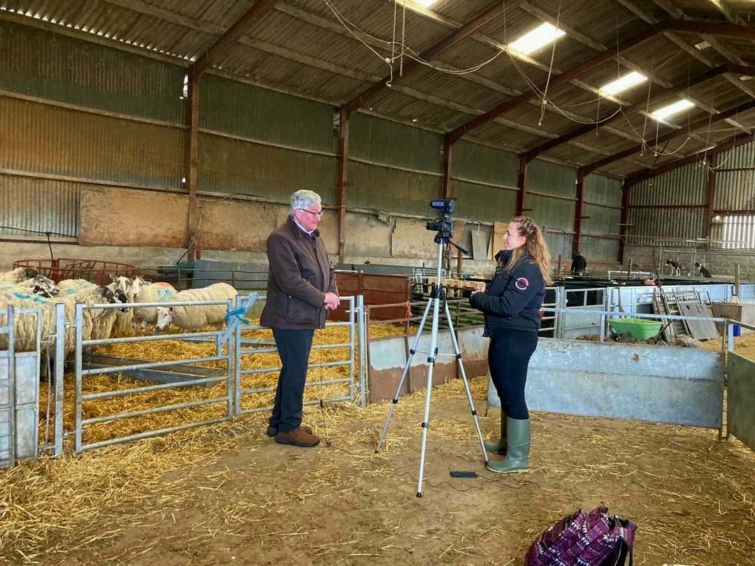 Farmer being filmed in sheep barn for 'unearthing farming lives'