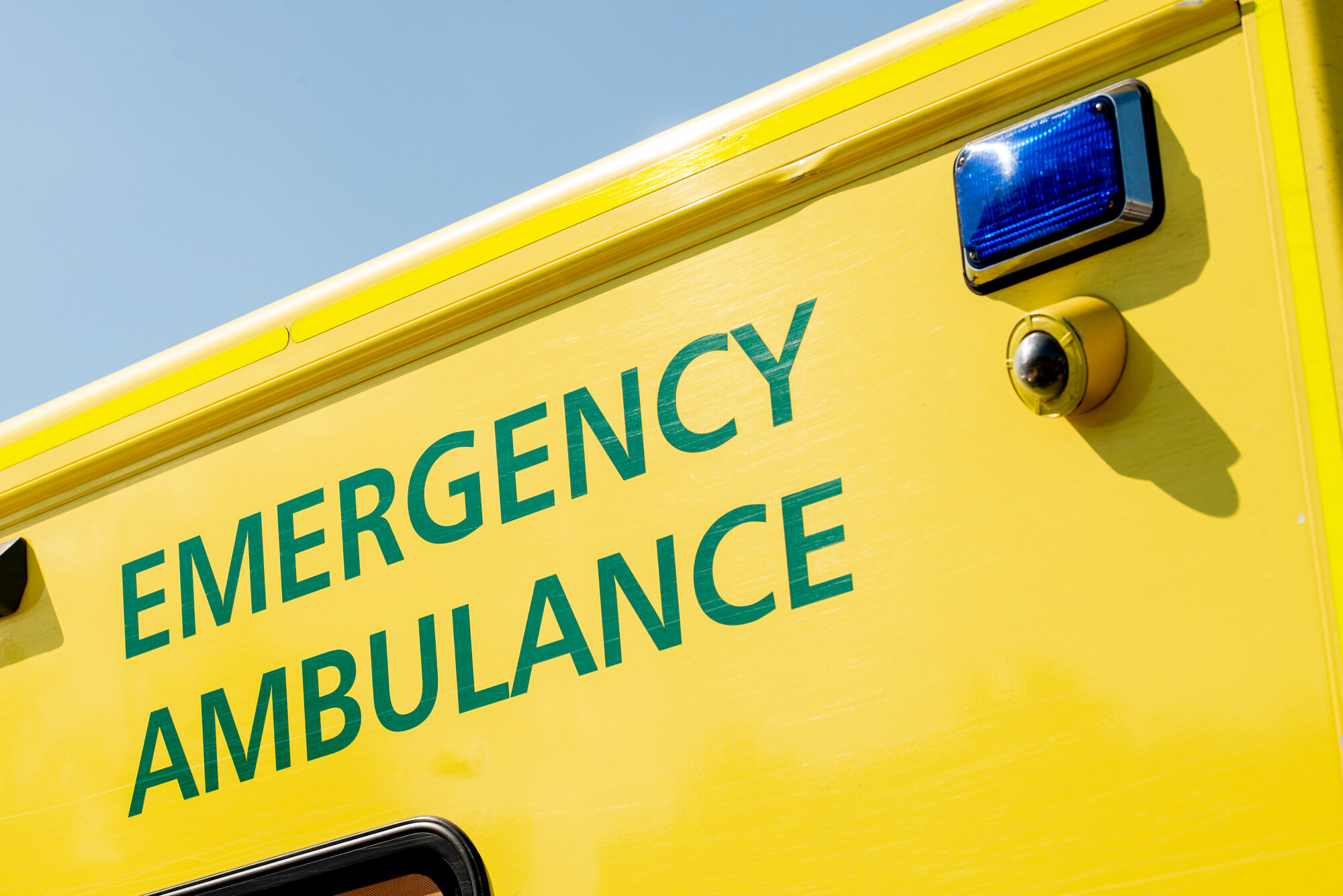 close up of an emergency ambulance