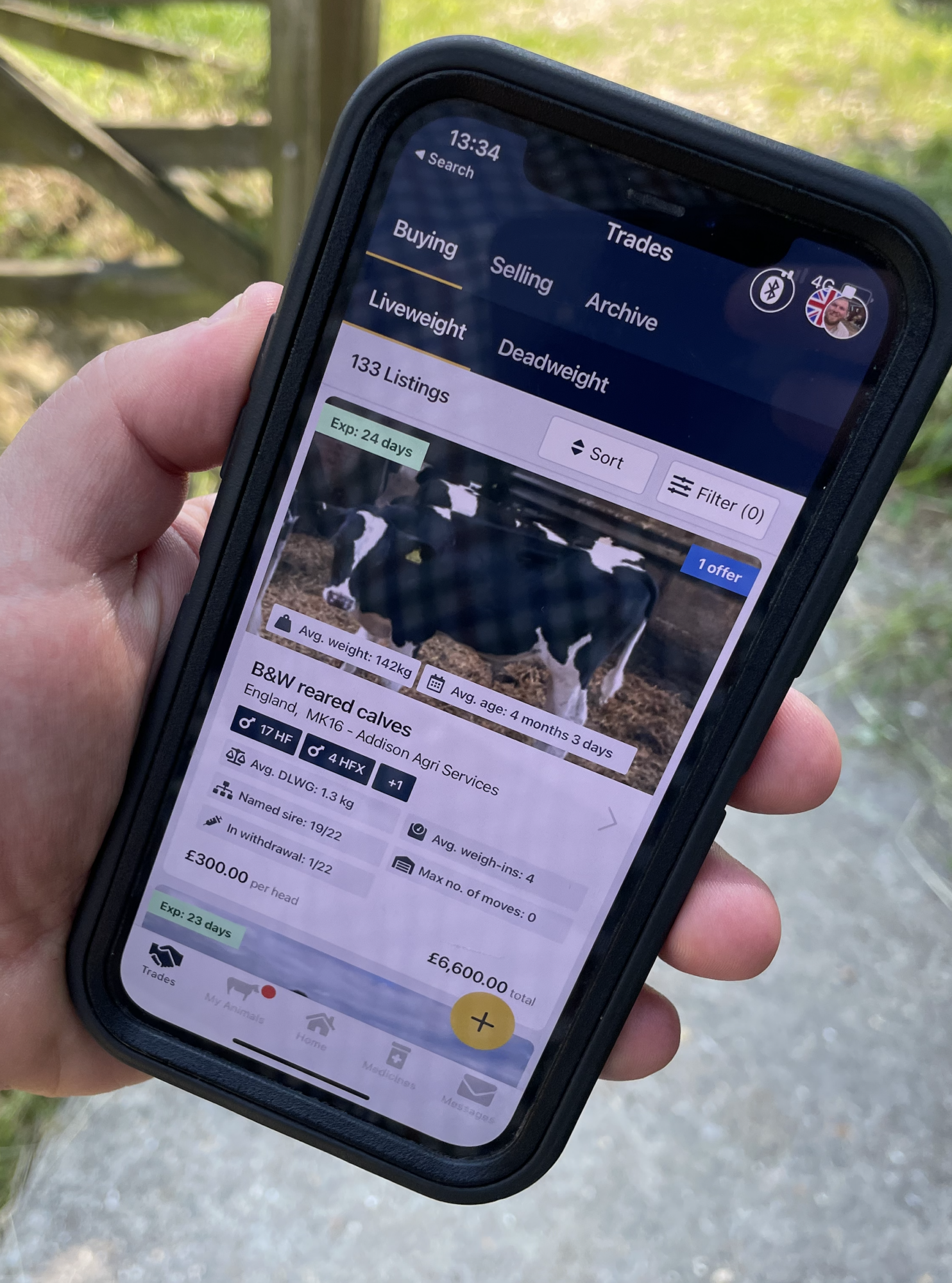 Breedr phone app trading cattle 