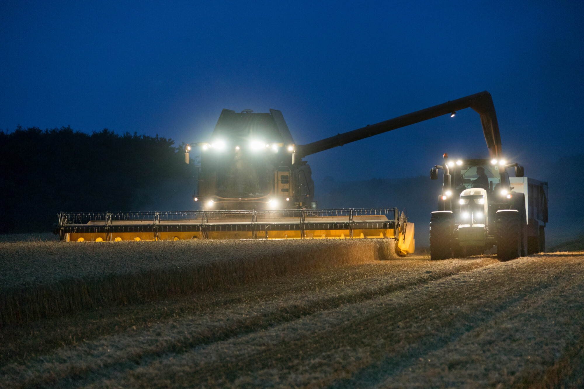 combining at night farm safety