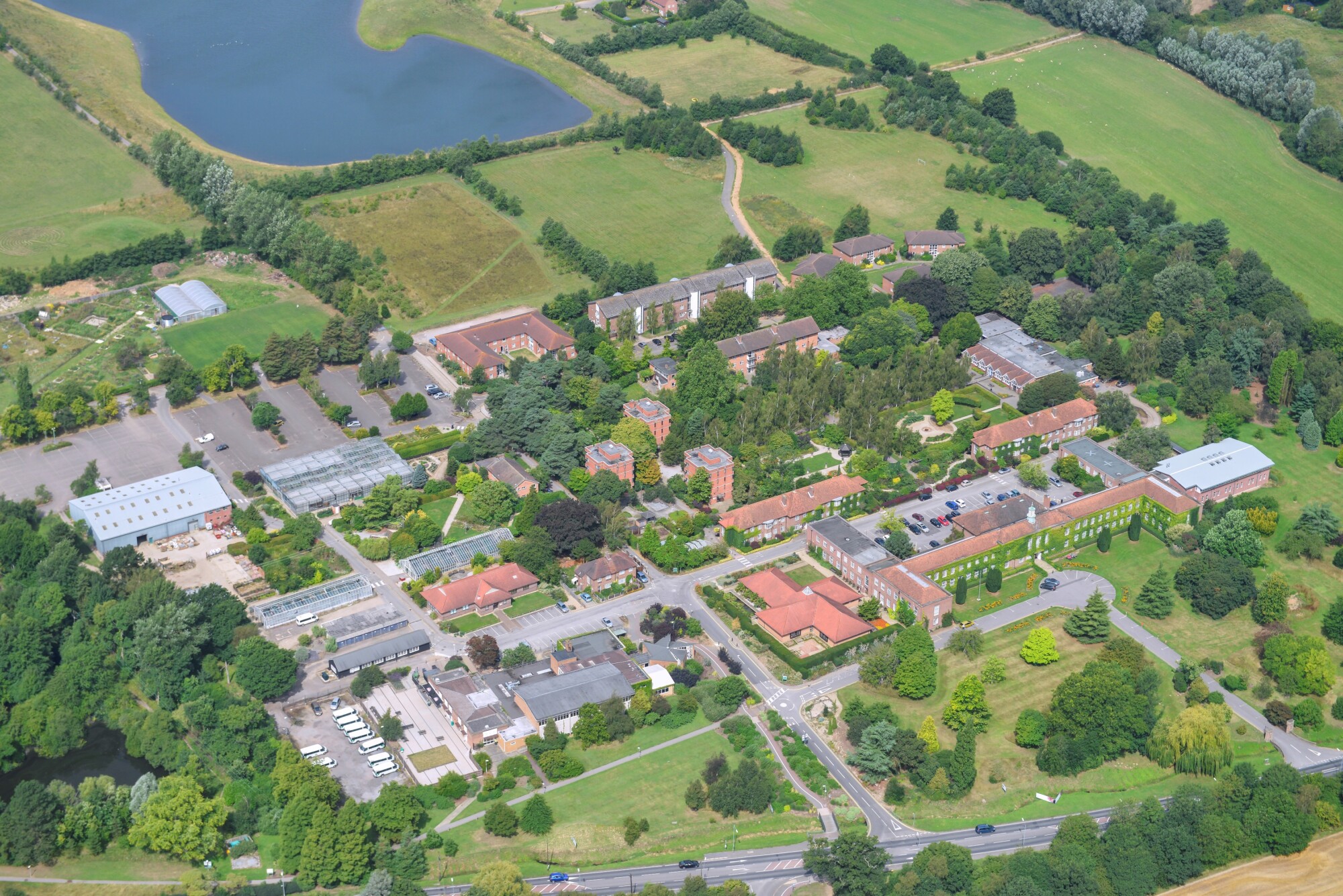 Aerial view of Writtle University College (WUC) in Essex has announced the launch of an innovative new MBA. 'Regenerative Food Systems' is currently accepting applications for autumn 2021.