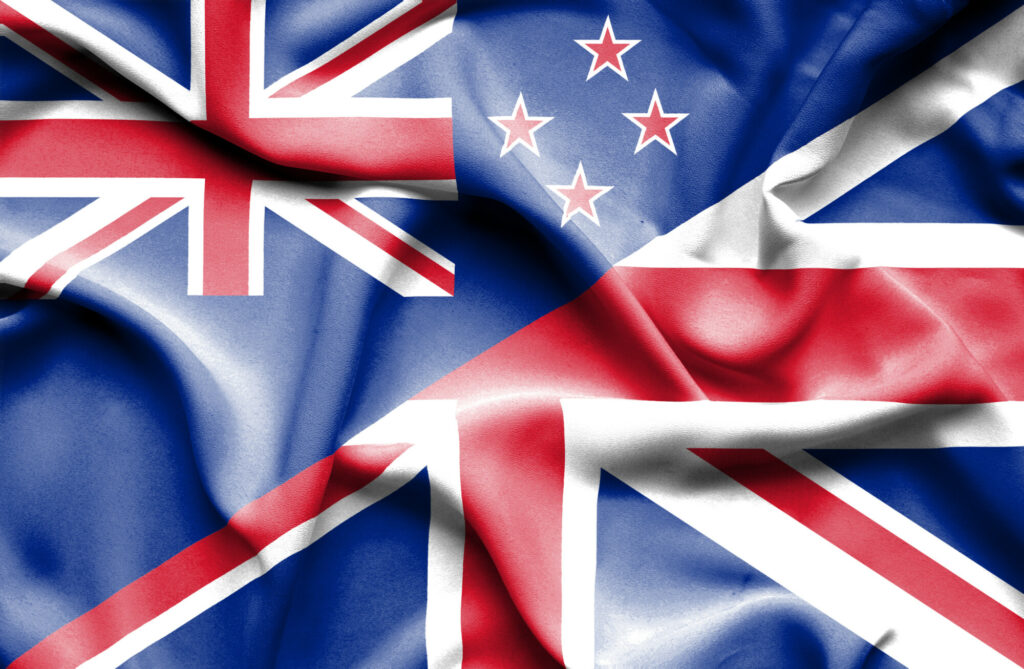 New Zealand Trade Deal with UK flags