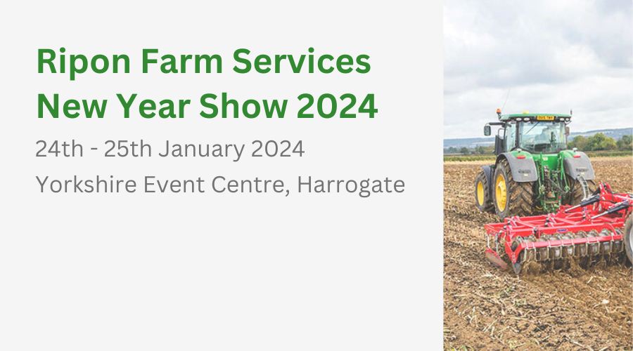 New Year Show by Ripon Farm Services with John Deere tractor ploughing field