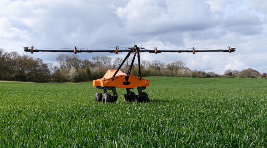 CHAP slug robot in a green field short crops agri-tech innovation