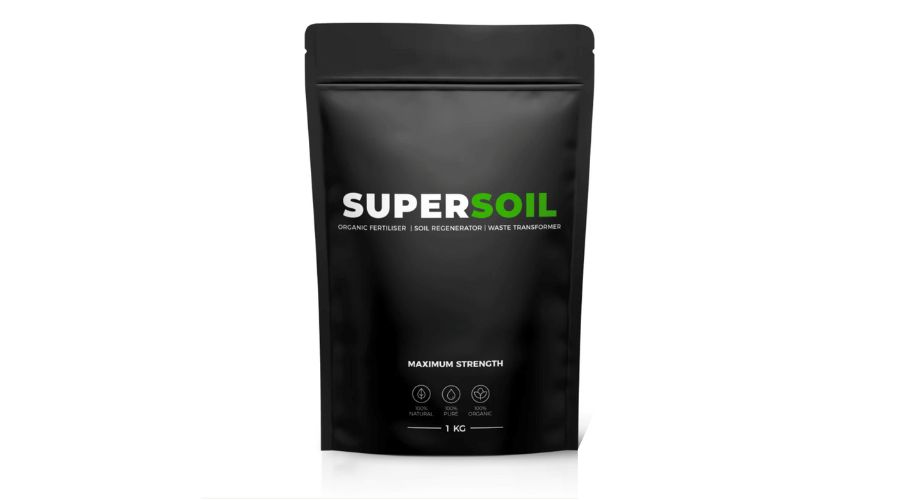 Supersoil organic fertiliser product packaging