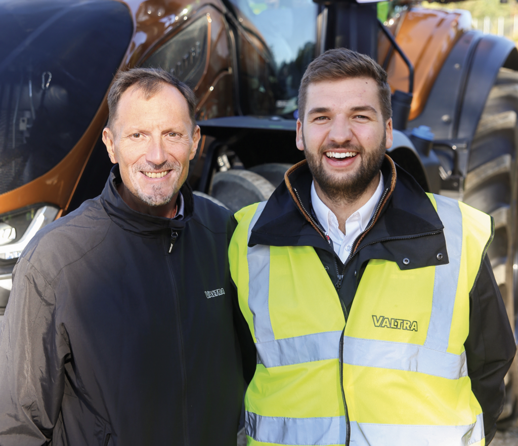 Photo of Mikko Lehikoinen (left) with Valtra UK senior product specialist Seth Bradford.