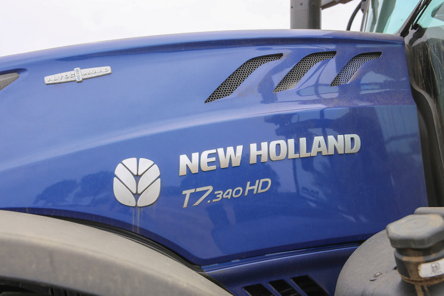 close up photo of New Holland tractor.