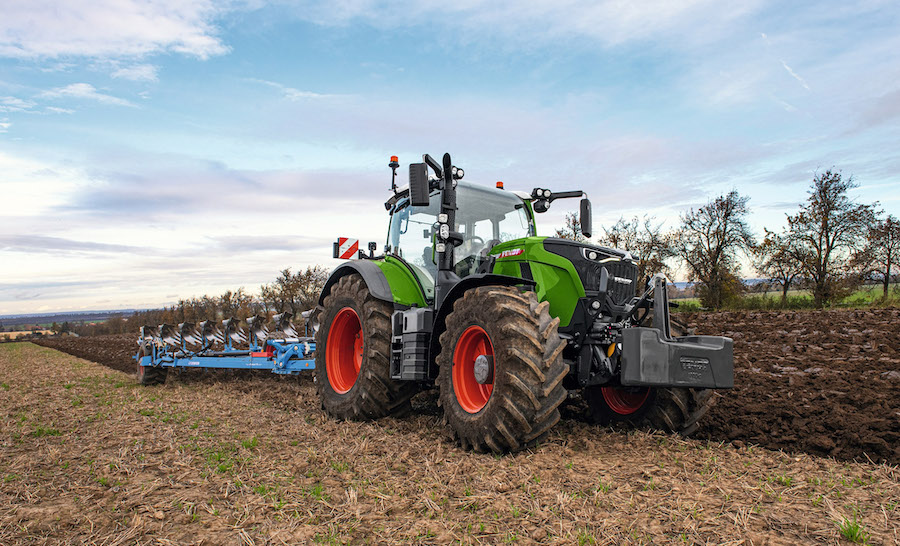 Fendt 728 Vario tractor being tested on farm 