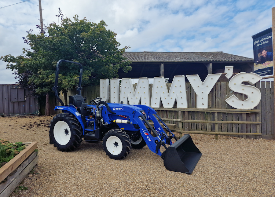 Tractor with Jimmy's sign