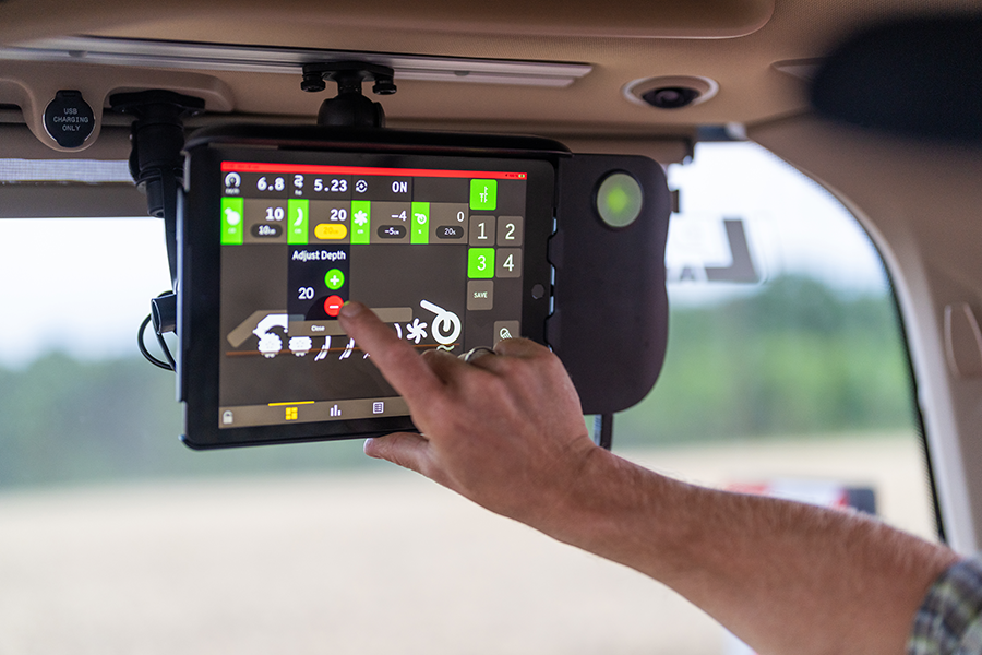 Vaderstad E-Control system in tractor used by farmer