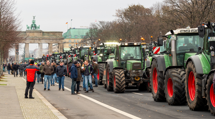 German farmers continue nationwide protests against diesel subsidy cuts.