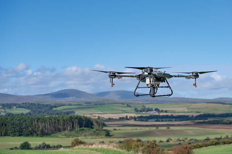Drone technology on business farming article on farm machinery website