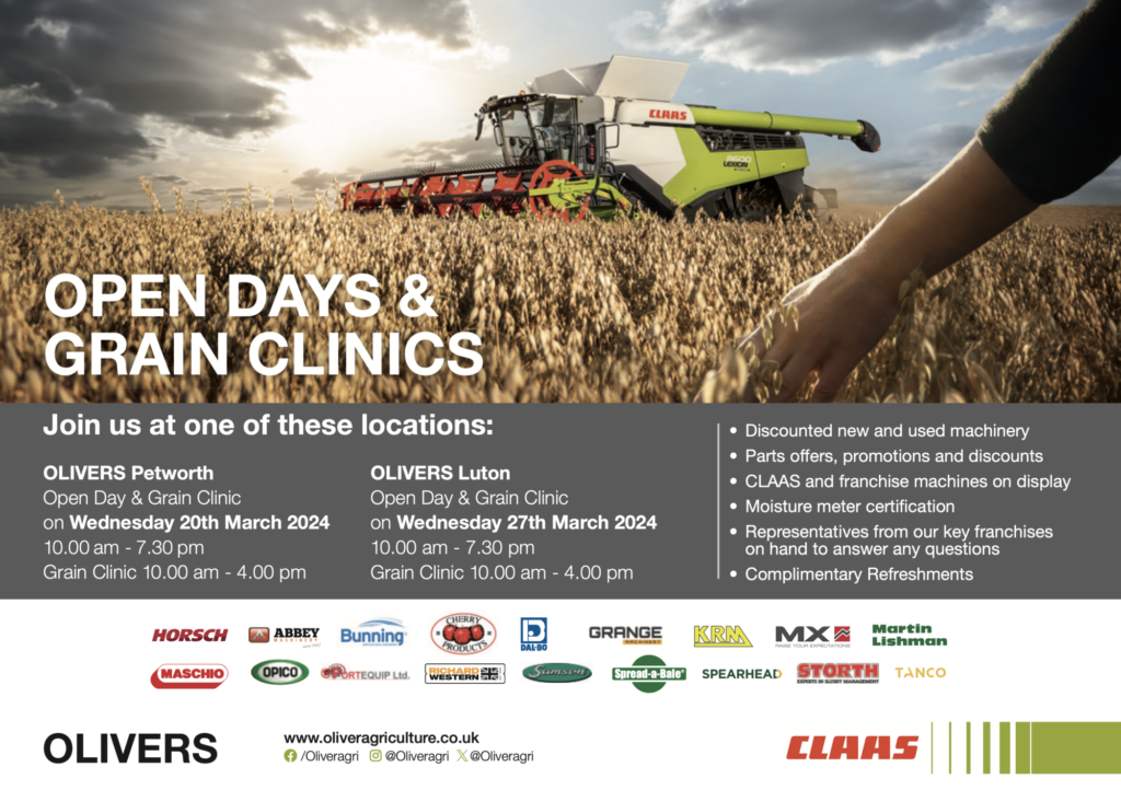 Olivers open day and grain clinic event on farm machinery website