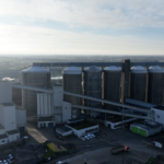 sugar beet factory aerial view