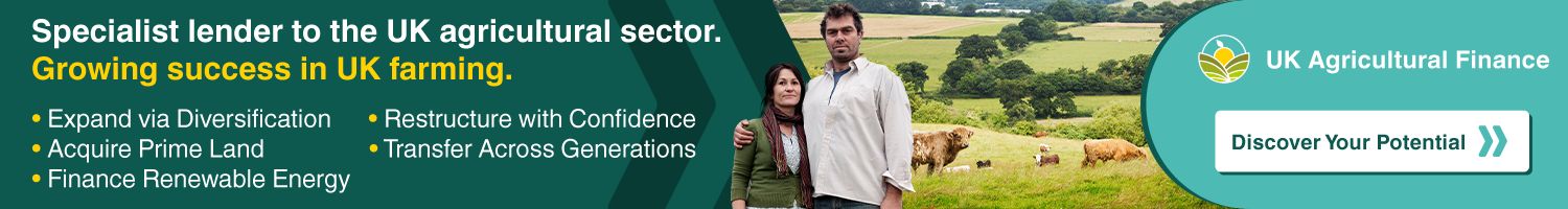 UK Agricultural Finance advert on farm machinery website