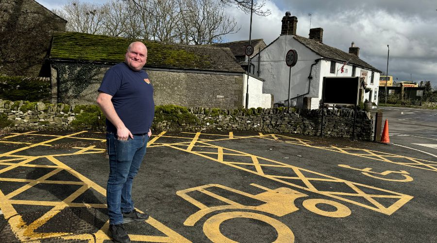Rick Ellison has recently created a tractor parking spot at his pub, The Anchor Inn, located in Tideswell. 