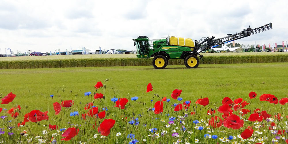Cereals 2024 John Deere sprayer promoting Cereals 2025