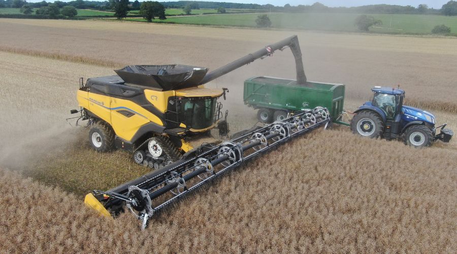 winter osr being harvested
