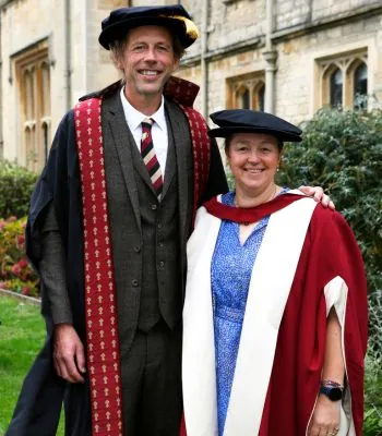 Andy Cato with professor Nicola Cannon, professor of agriculture at the Royal Agricultural University.