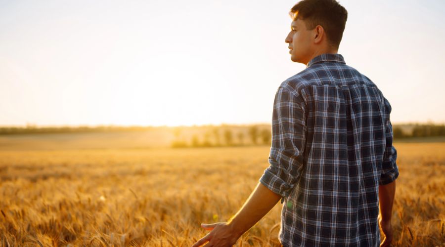 young farmer in field
