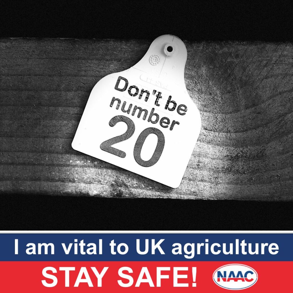 Image released as part of I am Vital to UK Agriculture - Stay Safe! campaign, NAAC.