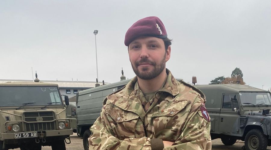 rob in  army uniform