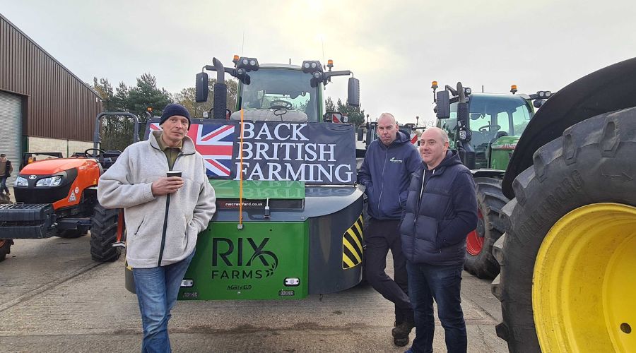 Around 100 tractors rolled through the streets of Suffolk yesterday to protest against the changes to the family farm tax.
