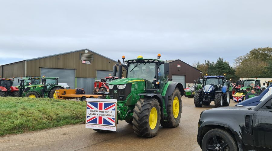 Around 100 tractors rolled through the streets of Suffolk yesterday to protest against the changes to the family farm tax.
