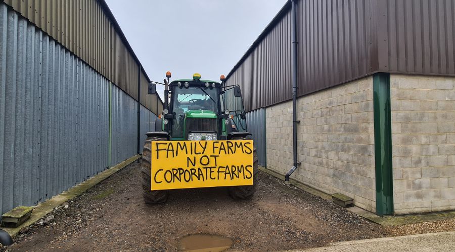 Around 100 tractors rolled through the streets of Suffolk yesterday to protest against the changes to the family farm tax.

