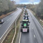Around 100 tractors rolled through the streets of Suffolk yesterday to protest against the changes to the family farm tax.