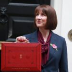 Rachel Reeves outside Downing Street holding red briefcase
