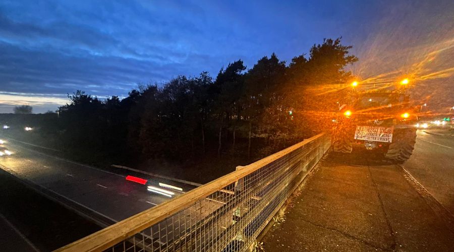 Suffolk farmers will park tractors on bridges above major roads today to raise public awareness of the pressures they are currently facing.