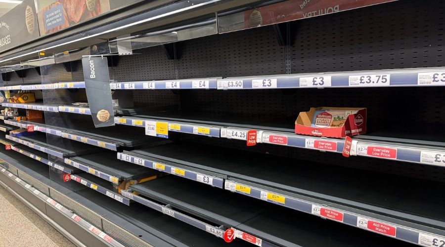 Alistair Carmichael, MP for Orkney and Shetland, has highlighted the importance of national food security while sharing photos of empty shelves in local shops. 

