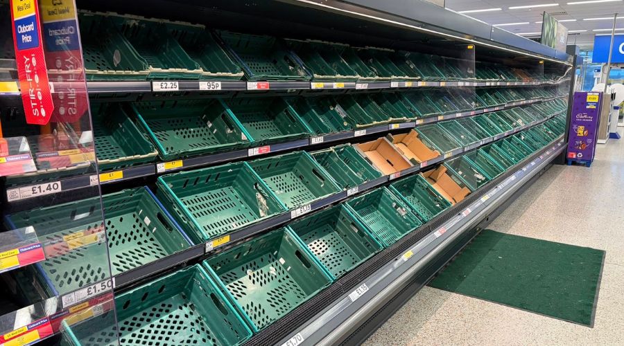 Alistair Carmichael, MP for Orkney and Shetland, has highlighted the importance of national food security while sharing photos of empty shelves in local shops. 