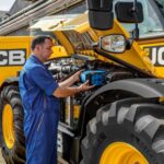 JCB agricultural machinery being maintained