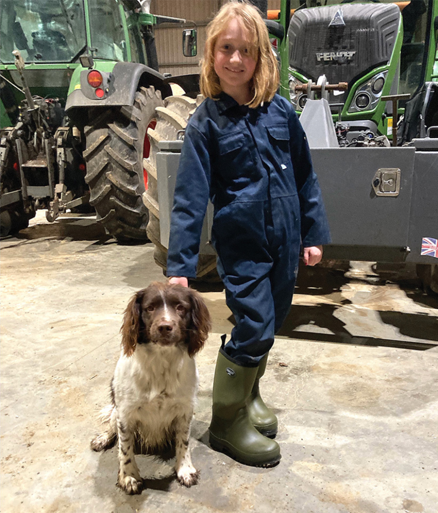 20.	Pictured with Herbie the dog, Alice Utting is seen here wearing her granddad Andrew Havers’ new wellies, which he purchased using the voucher provided by Gumleaf. From Suffolk, Andrew said: “Alice has ambitions to fill my boots on the farm.”
