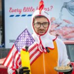 38 Degrees group staged a stunt outside Tesco in London, asking the retailer to never stock chlorinated chicken and hormone-treated meat.