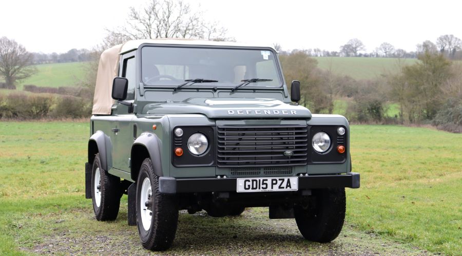 A 2015 Land Rover Defender 90 pick-up will be auctioned by H&H Classics at its Kelham Hall Sale in Newark on Wednesday 18th March.
