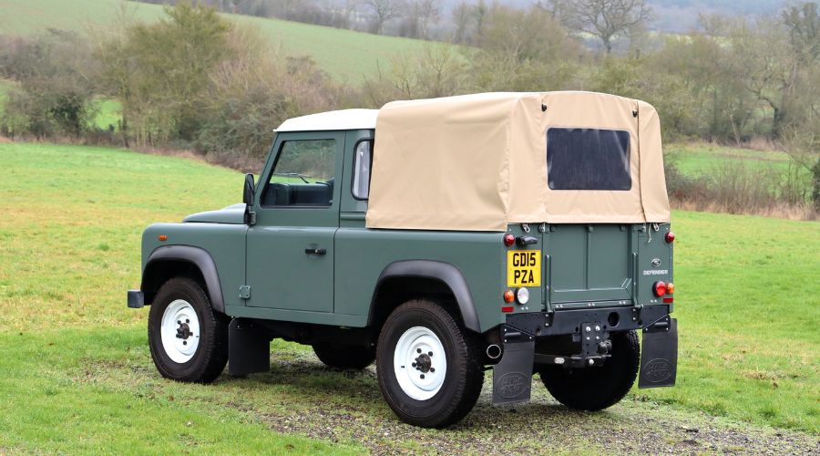 A 2015 Land Rover Defender 90 pick-up will be auctioned by H&H Classics at its Kelham Hall Sale in Newark on Wednesday 18th March.