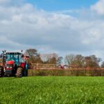 Spring sprayer in field